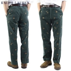 EUC, Ralph Lauren Green Corduroy 34x32 Duck Pants